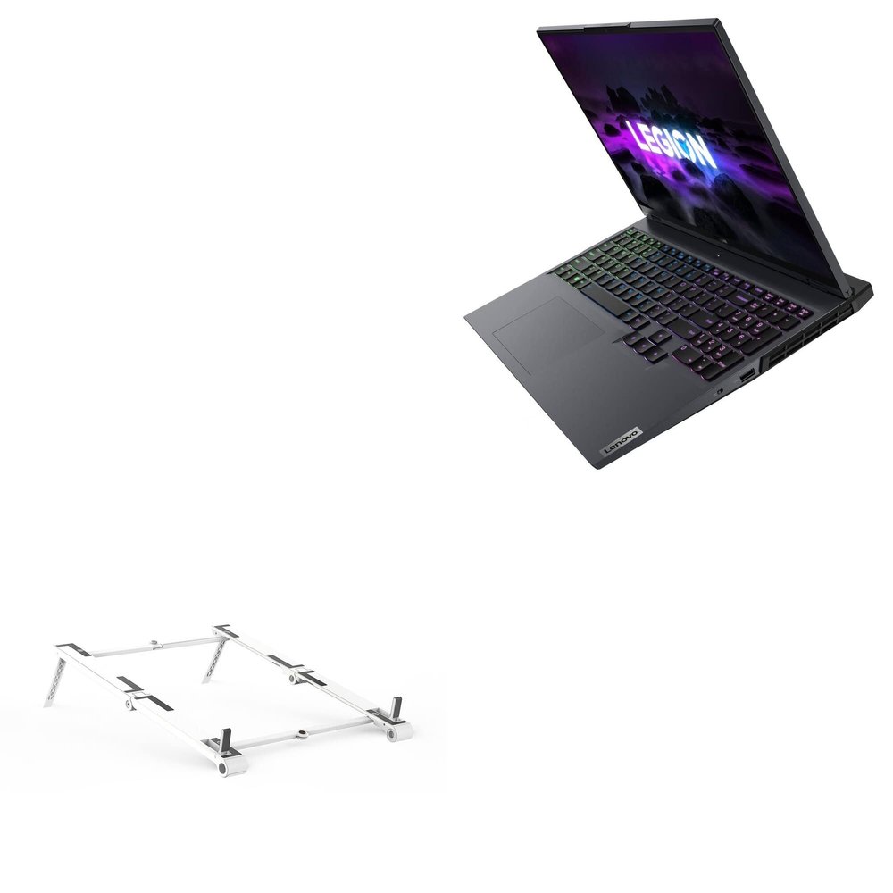 BoxWave Stand and Mount Compatible with Lenovo Legion 5 Pro (16 in - 82JS) - Pocket Aluminum Stand 3-in-1, Portable Multi Angle Viewing Riser - Metallic Silver