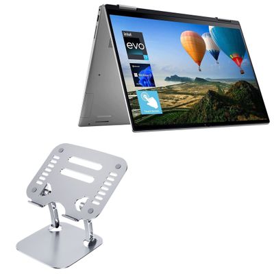 BoxWave Stand and Mount Compatible with Dell Inspiron 16 2-in-1 (7620) - Executive VersaView Laptop Stand, Ergonomic Adjustable Viewing Angle Metallic Riser - Metallic Silver