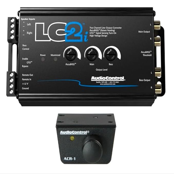 AudioControl LC2i 2 Channel Line Out Converter with AccuBASS and Subwoofer Control with ACR1 Remote for AudioControl Processors