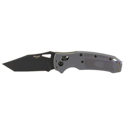 SIG Sauer by Hogue K320 Tactical ABLE Lock Folding Knife 3.5" S30V Black Cerakote Tanto Plain Blade, Gray Polymer Handles, AXIS/Crossbar Lock - 36362