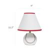 Simple Designs LT1080-BSB SportsLite 11.5" Tall Athletic Sports Baseball Ceramic Bedside Table Desk Lamp w White Empire Fabric Shade w Red Trim for Kids' Room, Nursery, Bedroom, Game room, Mancave view 3