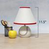 Simple Designs LT1080-BSB SportsLite 11.5" Tall Athletic Sports Baseball Ceramic Bedside Table Desk Lamp w White Empire Fabric Shade w Red Trim for Kids' Room, Nursery, Bedroom, Game room, Mancave view 4