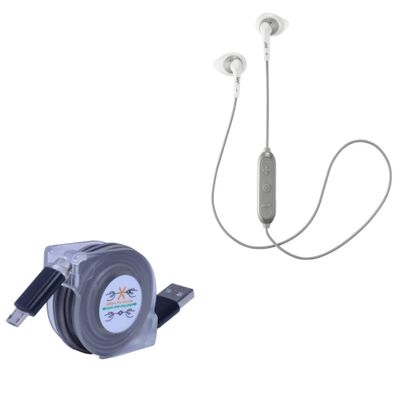 BoxWave Cable Compatible with JVC HA-EN10BT - miniSync, Retractable, Portable Sync Cable