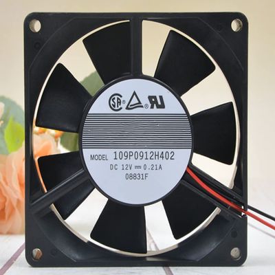 109P0912H402 12V 0.21A 2.52W 3800RPM 38CFM 90X90X25MM 2-Wire Cooling Fan