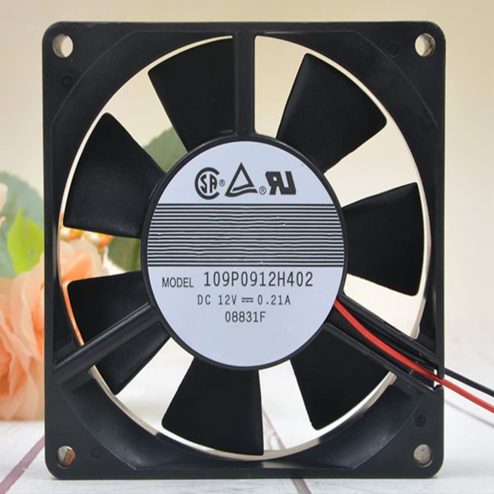 109P0912H402 12V 0.21A 2.52W 3800RPM 38CFM 90X90X25MM 2-Wire Cooling Fan