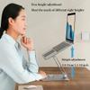 GIZNXBA Foldable Laptop Stand, Notebook Stand Adjustable, Ergonomic Computer Stand for Desk, Book Holder for Bed, Ventilated Aluminum Portable Laptop Riser Holder (Color : Silver) view 3