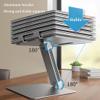 GIZNXBA Foldable Laptop Stand, Notebook Stand Adjustable, Ergonomic Computer Stand for Desk, Book Holder for Bed, Ventilated Aluminum Portable Laptop Riser Holder (Color : Silver) view 4