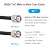 MOOKEERF TNC Male to TNC Male Coax Cable 3FT, 2PCS 50 Ohm RG58 Coaxial Cable with TNC Connectors for GPS Navigation Antenna,RTK Surveying Antenna,Wireless mic System view 2
