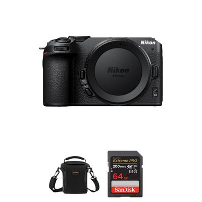 Nikon Z 30 DX-Format Mirrorless Camera Bundle with 64GB SD Card, Shoulder Bag