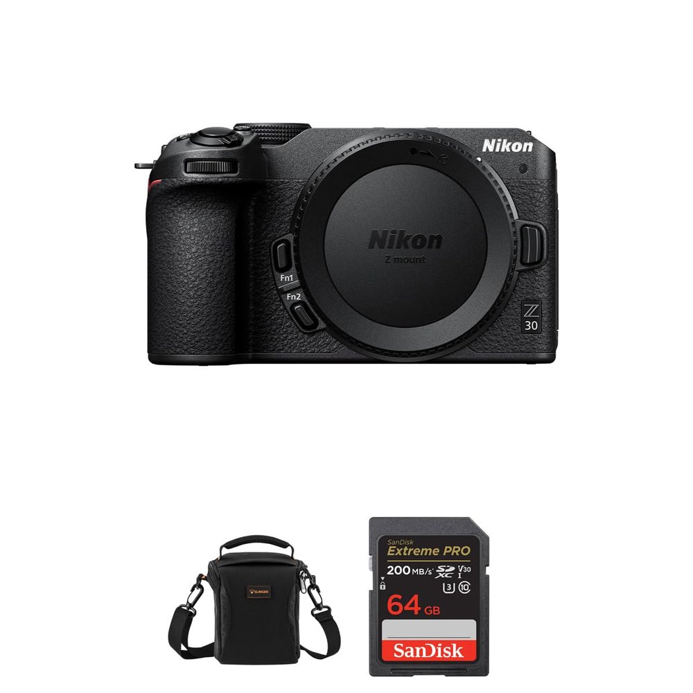 Nikon Z 30 DX-Format Mirrorless Camera Bundle with 64GB SD Card, Shoulder Bag