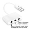 USB Audio Adapter External Sound Card,3 Port Stereo Sound Card Converter with 3.5mm Jack Headphone and Microphone for PC Laptop Desktop view 2