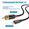 AGVEE 6.6ft MFi Certified Lightning to RCA Cable Audio Y Cord Adapter Converter for iPhone 14 13 12 11 XS XR X 8 7 iPad iPod to Car, Home Stereo Speaker Headphone, Amplifiers, HDTV, Black view 4