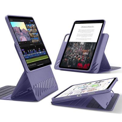 ESR for iPad Pro 11 Inch Case (2022/2021/2020/2018, 4th/3rd/2nd/1st Generation), Removable Magnetic Cover, Adjustable Portrait/Landscape Stand with Raised Display View, 9 Standing Angles, Purple