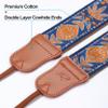Padwa Lifestyle Camera Strap - 2" Cowhide Leather Head Cotton Camera Straps for Photographers,Adjustable Neck Shoulder & Crossbody Embroidered Cotton Padded Strap for ALL DSLR/SLR Cameras view 2
