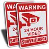 2 Pack of Video Surveillance Signs for Private Properties to Prevent No Trespassing. 10" by 7", Aluminum, Indoor Or Outdoor Use for your Home, Business, CCTV Security Cameras, With All Weather UV Protected & Waterproof Construction. (2 PACK) view 1