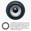 Rebower Speaker Foam Edge Surround Rings Rubber Perforated Subwoofer Rings Replacement Parts [for Repair or DIY Speaker Decoration] - 4.5" / Black / 2 Pack view 3