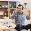 SEMIER Small Cassette Player Recorder, Cassette to Digital Converter via USB or Micro SD Card, Powered by AC or 4 AA Battery, AM FM Radio Tape Recorder with Build-in Speaker and Earphone Jack view 3