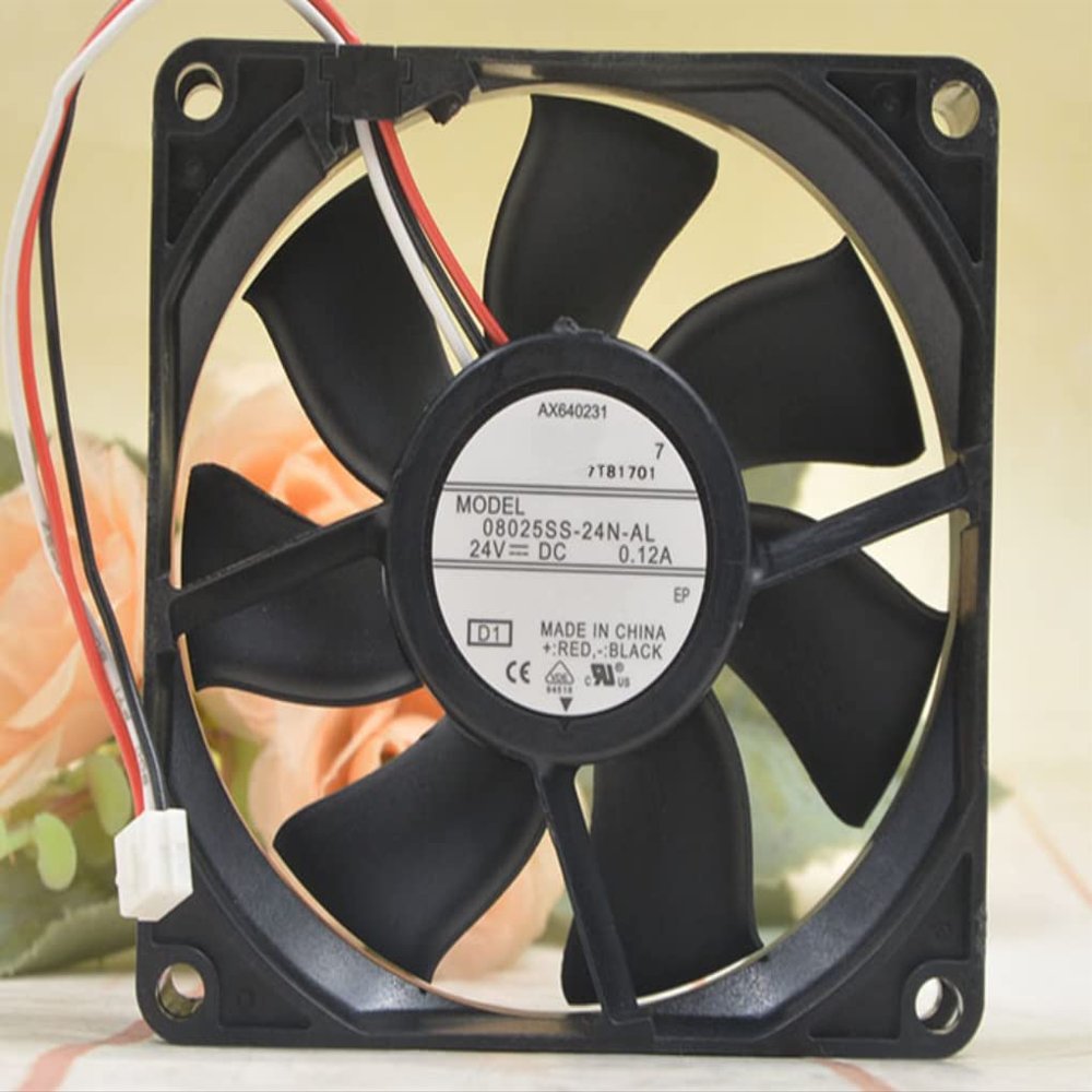 08025SS-24N-AL 24V 0.12A 2.88W 2900RPM 30CFM 80X80X25MM 3-Wire Cooling Fan