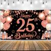 KatchOn Rose Gold Happy 25th Birthday Banner 72x44 Inch view 1