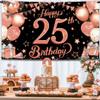KatchOn Rose Gold Happy 25th Birthday Banner 72x44 Inch view 2