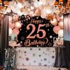 KatchOn Rose Gold Happy 25th Birthday Banner 72x44 Inch view 3