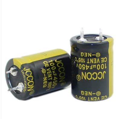 2PC 100 uf 450v JCCON Black Gold Power Adapter Inverter high-Frequency Capacitor 22x30