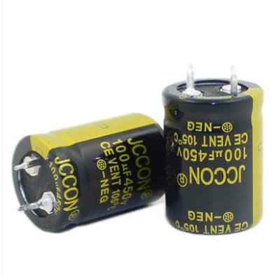 2PC 100 uf 450v JCCON Black Gold Power Adapter Inverter high-Frequency Capacitor 22x30