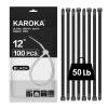 Zip Ties 12 inch (100 Pack), Black, 50 lb, UV Resistant Cable Ties for indoor and outdoor use, by Karoka view 1