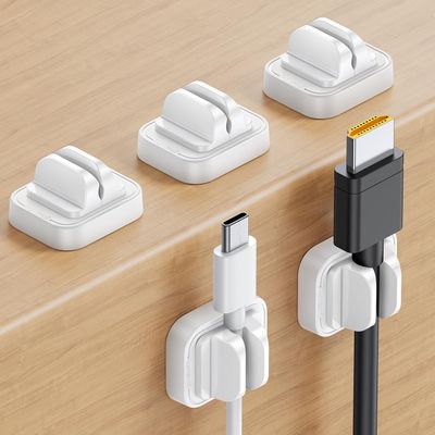 5Pack [Spring Fixed] Cord Holder Clips, Desk Organizer Accessories- Lamicall Cable Holder Mother's Day for Mother, Cable Management, Workspace Organizer & Accessories, Wire Clips for Nightstand