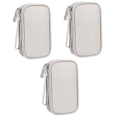 Mikikit 3pcs Lightweight Electronic Organizer Bag Digital Cable Storage Bag Tech Accessory Organizer Travel Pouch