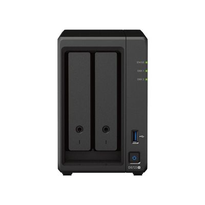 Synology DS723+ 2-Bay Diskstation NAS (AMD Ryzen 4 Threads R1600 Dual-Core 2GB Ram 2xRJ-45 1GbE LAN-Port)