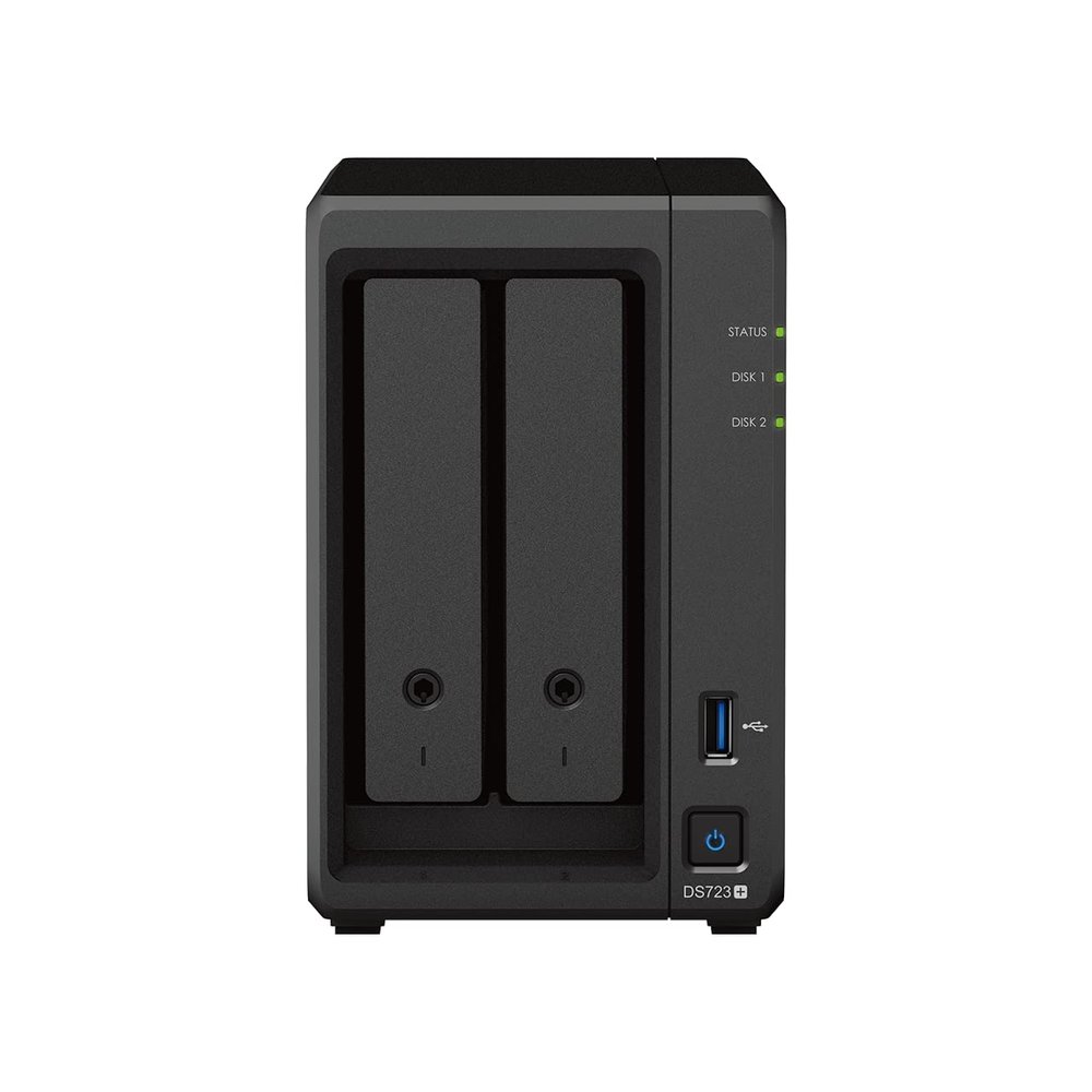 Synology DS723+ 2-Bay Diskstation NAS (AMD Ryzen 4 Threads R1600 Dual-Core 2GB Ram 2xRJ-45 1GbE LAN-Port)