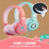 Planet Buddies Kids Headphones, On Ear Wired Headphones for Kids, 85db Volume Limiter, Safe Foldable Wired Earphones for Kids with Microphone, Kids Headset for School, Travel, Pink Owl view 3