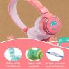 Planet Buddies Kids Headphones, On Ear Wired Headphones for Kids, 85db Volume Limiter, Safe Foldable Wired Earphones for Kids with Microphone, Kids Headset for School, Travel, Pink Owl view 4