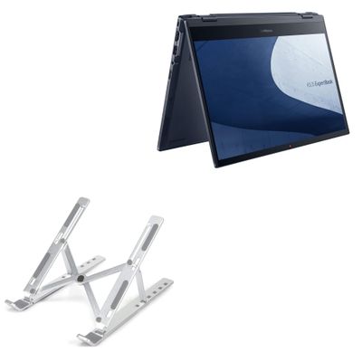 BoxWave Stand and Mount Compatible with ASUS ExpertBook B5 Flip (B5302F) - Compact QuickSwitch Stand, Portable Multi Angle Viewing Foldable Riser - Metallic Silver