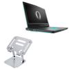 BoxWave Stand and Mount Compatible with Alienware m17 Gaming (R5) - Executive VersaView Laptop Stand, Ergonomic Adjustable Viewing Angle Metallic Riser - Metallic Silver view 1