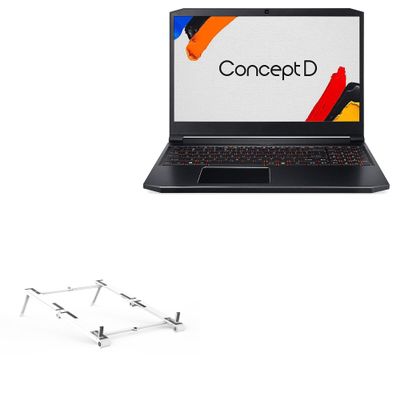 BoxWave Stand and Mount Compatible with Acer ConceptD 5 Pro (CN517-71P) - Pocket Aluminum Stand 3-in-1, Portable Multi Angle Viewing Riser - Metallic Silver