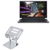 BoxWave Stand and Mount Compatible with Alienware x15 Gaming (R2) - Executive VersaView Laptop Stand, Ergonomic Adjustable Viewing Angle Metallic Riser - Metallic Silver view 1