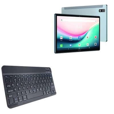 BoxWave Keyboard Compatible with MEIZE Tablet Android 11 K118 (10.1 in) - SlimKeys Bluetooth Keyboard, Portable Thin with Chiclet-Style Keys - Jet Black