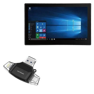 BoxWave Smart Gadget Compatible with Emdoor EM-PPC10S - AllReader SD Card Reader, microSD Card Reader SD Compact USB - Jet Black