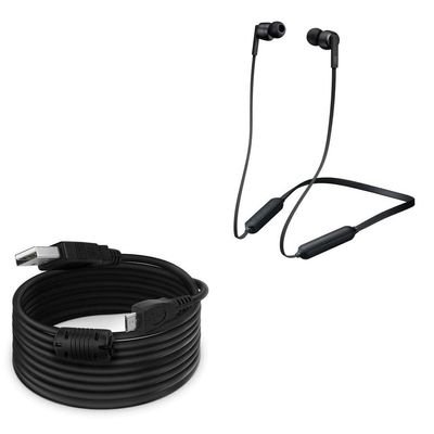 BoxWave Cable Compatible with JVC HA-FX65BN - DirectSync (15 ft) Cable, Extra Long Charge and Sync Cable - Black