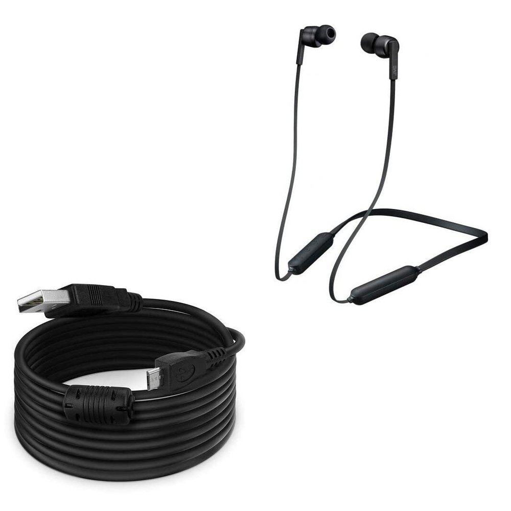 BoxWave Cable Compatible with JVC HA-FX65BN - DirectSync (15 ft) Cable, Extra Long Charge and Sync Cable - Black
