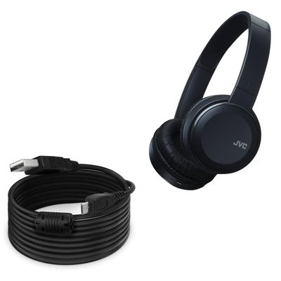 BoxWave Cable Compatible with JVC HA-S190BT - DirectSync (15 ft) Cable, Extra Long Charge and Sync Cable - Black