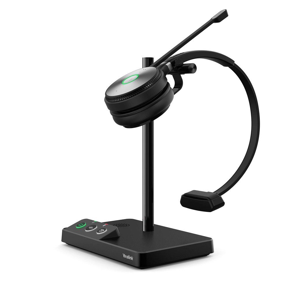 Yealink WH62 Mono UC Wireless Noise Canceling Headset - Connects and Works with USB Enabled Deskphones, Computers and Softphones. (Renewed)