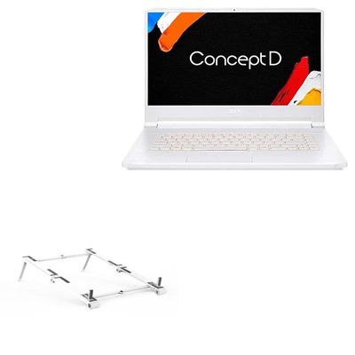 BoxWave Stand and Mount Compatible with Acer ConceptD 7 (CN715-71) - Pocket Aluminum Stand 3-in-1, Portable Multi Angle Viewing Riser - Metallic Silver