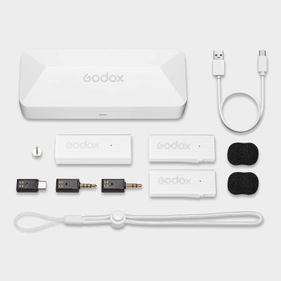 GODOX MoveLink Mini UC KIT2 Wireless Microphone, 2.4GHz Noise Cancelling Mic,100m Range, 48kHz/16-bit Omnidirectional Lavalier Microphone MFI Certified for Record Interviews, Vlogs (Type-c)