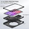 AdirMi Case for iPad Mini 6 (8.3-inch, 2021), iPad Mini 6th Generation Case with Pencil Holder, Shockproof Handle Stand Rugged Cover with 360 Rotatable Kickstand, Supports Pencil 2,A view 4
