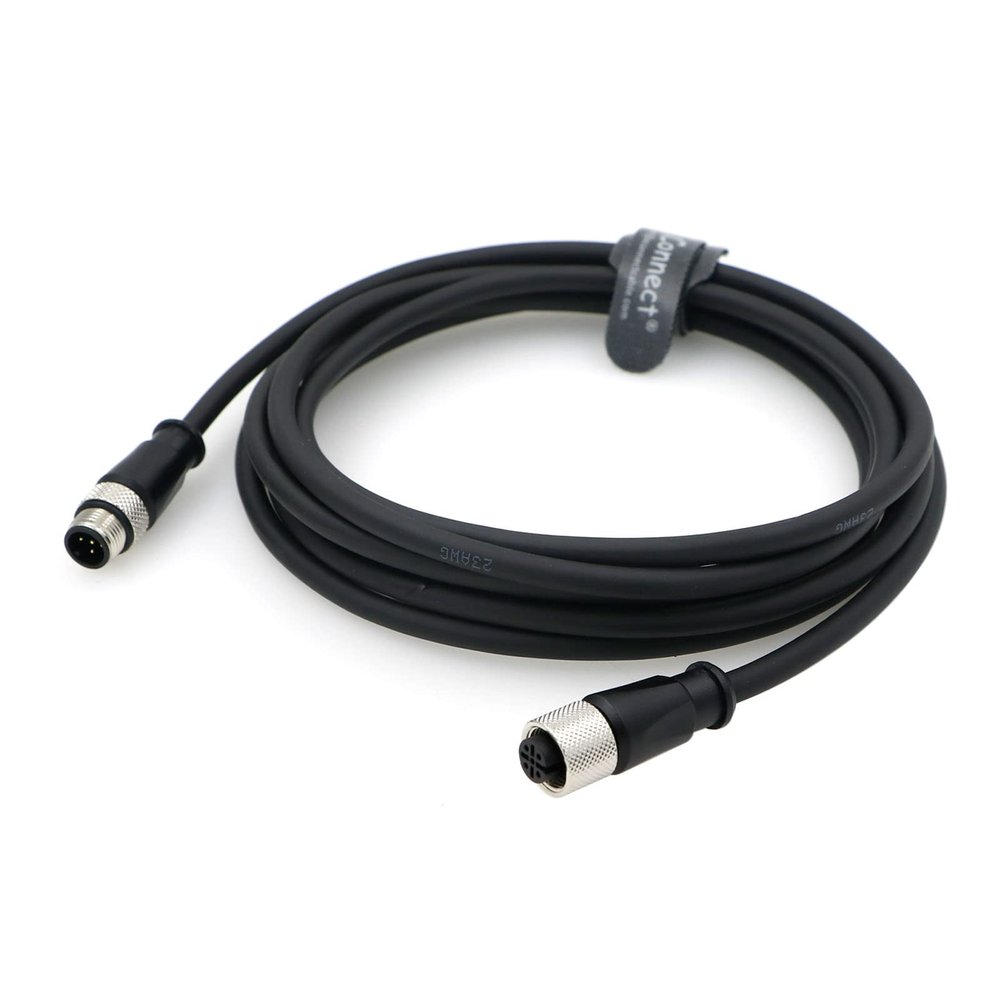AConnect M12 A Code 5 Pin Male to Female Aviation Sensor Connector Industrial Cable for Device Network, Fieldbus Module 3M/9.84Ft
