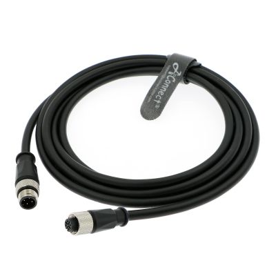 AConnect M12 A Code 4 Pin Male to 4 Pin Female Aviation Sensor Connector Industrial Cable for Device Network, Fieldbus Module 5M/16.4Ft