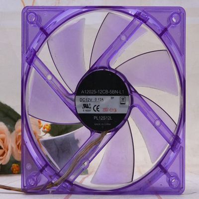 A12025-12CB-5BN 12V 0.12A 1.44W 1500RPM 53.35CFM 120X120X25MM 3-Wire Cooling Fan